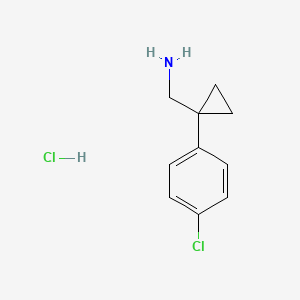 molecular formula C10H13Cl2N B7798465 (1-(4-Chlorophenyl)cyclopropyl)methanamine hydrochloride 