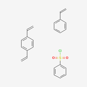 molecular formula C24H23ClO2S B7798817 Benzenesulfonyl chloride, 4-ethenyl-, polymer with diethenylbenzene and ethenylbenzene (9CI) 