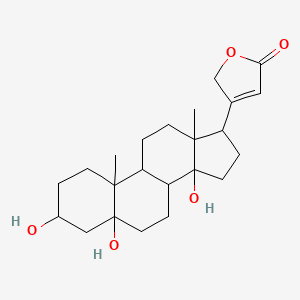 molecular formula C23H34O5 B7798939 3-(3,5,14-trihydroxy-10,13-dimethyl-2,3,4,6,7,8,9,11,12,15,16,17-dodecahydro-1H-cyclopenta[a]phenanthren-17-yl)-2H-furan-5-one 