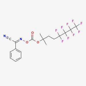 molecular formula C18H15F9N2O3 B7799025 N-((((5,5,6,6,7,7,8,8,8-Nonafluoro-2-methyloctan-2-yl)oxy)carbonyl)oxy)benzimidoyl cyanide 
