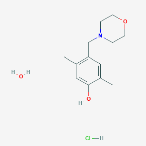 molecular formula C13H22ClNO3 B7799196 2,5-Dimethyl-4-(morpholinomethyl)phenol hydrochloride monohydrate 