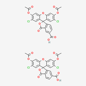molecular formula C50H28Cl4O18 B7799387 Spiro[isobenzofuran-1(3H),9'-[9H]xanthene]-ar-carboxylic acid,3',6'-bis(acetyloxy)-2',7'-dichloro-3-oxo- 