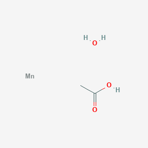 molecular formula C2H6MnO3 B7799407 Acetic acid;manganese;hydrate 