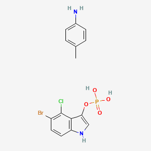 molecular formula C15H15BrClN2O4P B7800935 5-溴-4-氯-3-吲哚磷酸对甲苯胺盐 