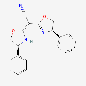 molecular formula C20H17N3O2 B7801581 2-((S)-4-Phenyl-4,5-dihydrooxazol-2-yl)-2-((S)-4-phenyloxazolidin-2-ylidene)acetonitrile CAS No. 178230-18-7