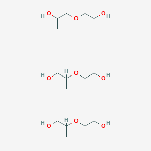 molecular formula C18H42O9 B7801714 2-(1-Hydroxypropan-2-yloxy)propan-1-ol;1-(2-hydroxypropoxy)propan-2-ol;2-(2-hydroxypropoxy)propan-1-ol 