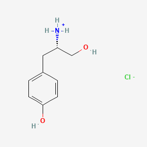 molecular formula C9H14ClNO2 B7801990 [(2S)-1-hydroxy-3-(4-hydroxyphenyl)propan-2-yl]azanium;chloride 