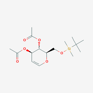 molecular formula C16H28O6Si B7801997 D-arabino-Hex-1-enitol, 1,5-anhydro-2-deoxy-6-O-[(1,1-dimethylethyl)dimethylsilyl]-, 3,4-diacetate 