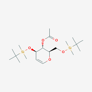(2R,3R,4R)-4-((tert-Butyldimethylsilyl)oxy)-2-(((tert-butyldimethylsilyl)oxy)methyl)-3,4-dihydro-2H-pyran-3-yl acetate