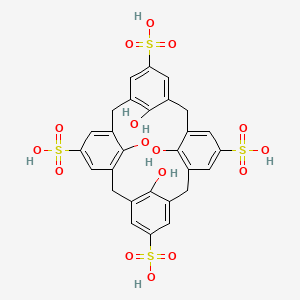 molecular formula C28H24O16S4 B7802416 25,26,27,28-Tetrahydroxypentacyclo[19.3.1.1~3,7~.1~9,13~.1~15,19~]octacosa-1(25),3(28),4,6,9(27),10,12,15(26),16,18,21,23-Dodecaene-5,11,17,23-Tetrasulfonic Acid CAS No. 189397-70-4