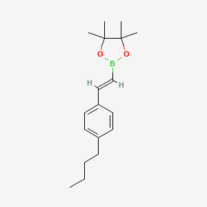 molecular formula C18H27BO2 B7802499 (E)-2-(4-Butylstyryl)-4,4,5,5-tetramethyl-1,3,2-dioxaborolane 