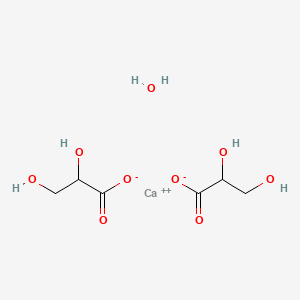 molecular formula C6H12CaO9 B7802633 Calcium 2,3-dihydroxypropanoate hydrate CAS No. 207300-72-9