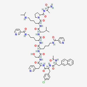 molecular formula C82H108ClN17O14 B7803188 D-Alaninamide,N-acetyl-3-(2-naphthalenyl)-D-alanyl-4-chloro-D-phenylalanyl-3-(3-pyridinyl)-D-alanyl-L-seryl-N6-(3-pyridinylcarbonyl)-L-lysyl-N6-(3-pyridinylcarbonyl)-D-lysyl-L-leucyl-N6-(1-methylethyl)-L-lysyl-L-prolyl- 