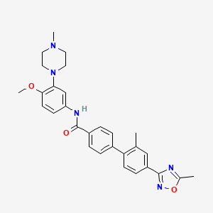 molecular formula C29H31N5O3 B7803443 2'-Methyl-4'-(5-methyl-(1,2,4)-oxadiazol-3-yl)biphenyl-4-carboxylic acid (4-methoxy-3-(4-methylpiperazin-1-yl)phenyl)amide CAS No. 1049739-35-6
