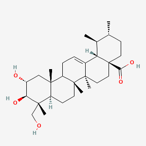 molecular formula C30H48O5 B7803501 (1s,2r,4As,6as,6br,8ar,9r,10r,11r,12ar,14bs)-10,11-dihydroxy-9-(hydroxymethyl)-1,2,6a,6b,9,12a-hexamethyl-2,3,4,5,6,6a,7,8,8a,10,11,12,13,14b-tetradecahydro-1h-picene-4a-carboxylic acid 