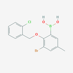 molecular formula C14H13BBrClO3 B7803550 (3-Bromo-2-((2-chlorobenzyl)oxy)-5-methylphenyl)boronic acid CAS No. 871126-00-0