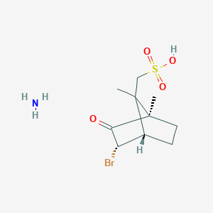 molecular formula C10H18BrNO4S B7803692 azane;[(1R,3S,4S)-3-bromo-1,7-dimethyl-2-oxo-7-bicyclo[2.2.1]heptanyl]methanesulfonic acid 