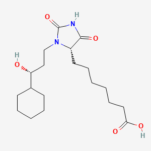 molecular formula C19H32N2O5 B7803703 (R-(R*,S*))-3-(3-Cyclohexyl-3-hydroxypropyl)-2,5-dioxoimidazolidine-4-heptanoic acid CAS No. 72880-75-2