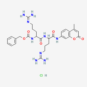 molecular formula C30H40ClN9O6 B7803713 N-α-苄氧羰基-精氨酸-精氨酸 7-酰胺基-4-甲基香豆素盐酸盐 