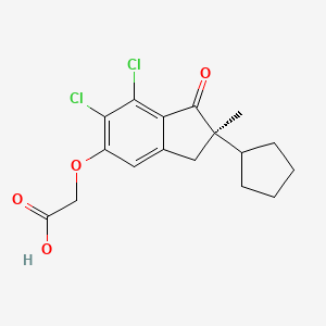 molecular formula C17H18Cl2O4 B7803827 (R)-2-((6,7-Dichloro-2-cyclopentyl-2-methyl-1-oxo-2,3-dihydro-1H-inden-5-yl)oxy)acetic acid 