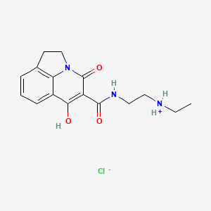 molecular formula C16H20ClN3O3 B7803908 Ethyl-[2-[(9-hydroxy-11-oxo-1-azatricyclo[6.3.1.04,12]dodeca-4(12),5,7,9-tetraene-10-carbonyl)amino]ethyl]azanium;chloride 