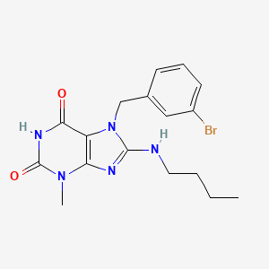 molecular formula C17H20BrN5O2 B7803911 7-(3-Bromobenzyl)-8-(butylamino)-3-methyl-3,7-dihydro-1H-purine-2,6-dione CAS No. 476480-97-4
