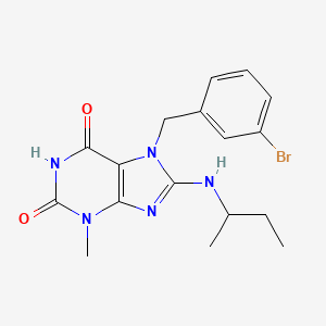 molecular formula C17H20BrN5O2 B7803917 7-(3-Bromobenzyl)-8-(sec-butylamino)-3-methyl-3,7-dihydro-1H-purine-2,6-dione CAS No. 476480-98-5