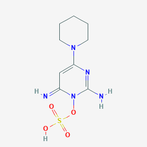 molecular formula C9H15N5O4S B7803982 (2-Amino-6-imino-4-piperidin-1-ylpyrimidin-1-yl) hydrogen sulfate 