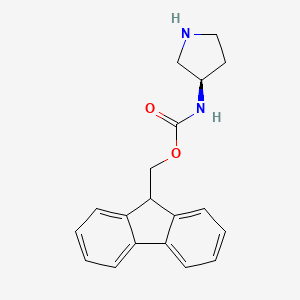 molecular formula C19H20N2O2 B7804373 9H-fluoren-9-ylmethyl N-[(3R)-pyrrolidin-3-yl]carbamate 