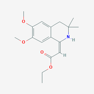 molecular formula C17H23NO4 B7804434 (6,7-Dimethoxy-3,3-dimethyl-3,4-dihydro-2H-isoquinolin-1-ylidene)-acetic acid ethyl ester 