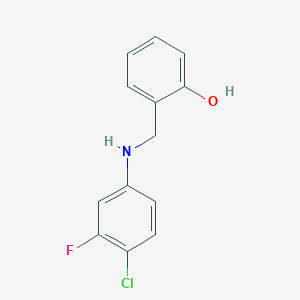 molecular formula C13H11ClFNO B7804469 2-[[(4-Chloro-3-fluorophenyl)amino]methyl]phenol 