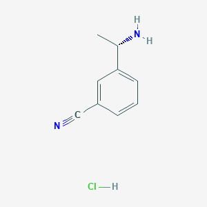 molecular formula C9H11ClN2 B7804571 (S)-3-(1-Aminoethyl)benzonitrile hydrochloride 