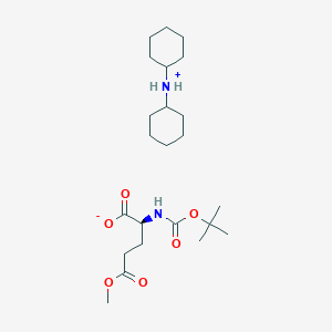 molecular formula C23H42N2O6 B7804712 dicyclohexylazanium;(2S)-5-methoxy-2-[(2-methylpropan-2-yl)oxycarbonylamino]-5-oxopentanoate 