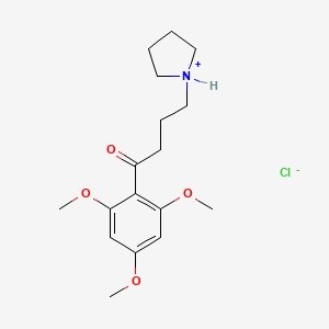 molecular formula C17H26ClNO4 B7804853 1-[3-(2,4,6-Trimethoxybenzoyl)propyl]pyrrolidinium chloride 