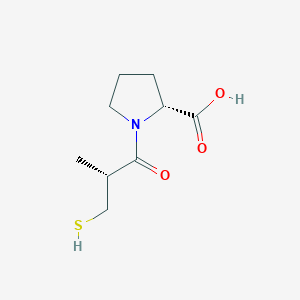molecular formula C9H15NO3S B7804860 N-[(R)-3-Mercapto-2-methylpropionyl]-D-proline 
