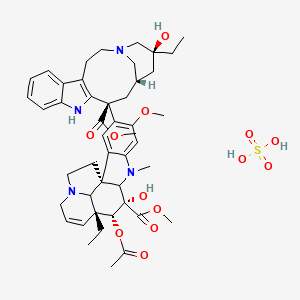 methyl (1R,10S,11R,12R)-11-acetyloxy-12-ethyl-4-[(13S,15S,17S)-17-ethyl-17-hydroxy-13-methoxycarbonyl-1,11-diazatetracyclo[13.3.1.04,12.05,10]nonadeca-4(12),5,7,9-tetraen-13-yl]-10-hydroxy-5-methoxy-8-methyl-8,16-diazapentacyclo[10.6.1.01,9.02,7.016,19]nonadeca-2,4,6,13-tetraene-10-carboxylate;sulfuric acid