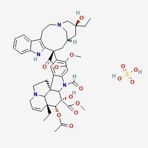 methyl (1R,10S,11R,12R)-11-acetyloxy-12-ethyl-4-[(13S,15S,17S)-17-ethyl-17-hydroxy-13-methoxycarbonyl-1,11-diazatetracyclo[13.3.1.04,12.05,10]nonadeca-4(12),5,7,9-tetraen-13-yl]-8-formyl-10-hydroxy-5-methoxy-8,16-diazapentacyclo[10.6.1.01,9.02,7.016,19]nonadeca-2,4,6,13-tetraene-10-carboxylate;sulfuric acid