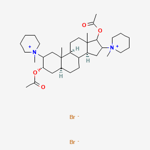 [(3S,5S,9S,14S)-17-acetyloxy-10,13-dimethyl-2,16-bis(1-methylpiperidin-1-ium-1-yl)-2,3,4,5,6,7,8,9,11,12,14,15,16,17-tetradecahydro-1H-cyclopenta[a]phenanthren-3-yl] acetate;dibromide