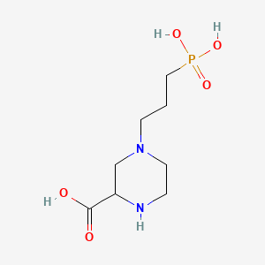 molecular formula C8H17N2O5P B7804981 4-(3-膦酰丙基)哌嗪-2-羧酸 CAS No. 9075-64-3