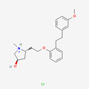 molecular formula C22H30ClNO3 B7805073 (2R,4R)-5-[2-[2-[2-(3-Methoxyphenyl)ethyl]phenoxy]ethyl]-1-methyl-3-pyrrolidinol hydrochloride 