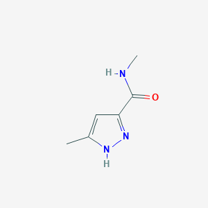 molecular formula C6H9N3O B7805122 N,5-Dimethyl-1H-pyrazole-3-carboxamide 