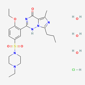 2-[2-ethoxy-5-(4-ethylpiperazin-1-yl)sulfonylphenyl]-5-methyl-7-propyl-1H-imidazo[5,1-f][1,2,4]triazin-4-one;trihydrate;hydrochloride