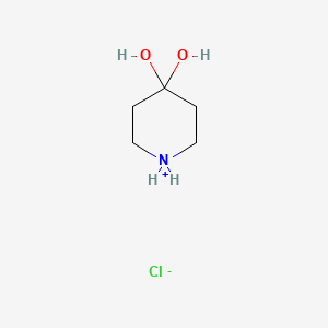 molecular formula C5H12ClNO2 B7805227 Piperidin-1-ium-4,4-diol;chloride 