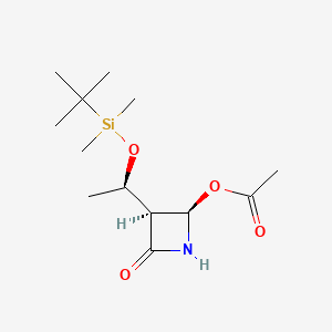 molecular formula C13H25NO4Si B7805302 (3s,4r)-4-Acetoxy-3-[(r)-1-(tert-butyldimethylsilyloxy)ethyl]azetidin-2-one 