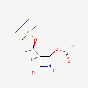 molecular formula C13H25NO4Si B7805302 (3s,4r)-4-乙酰氧基-3-[(r)-1-(叔丁基二甲基甲硅烷基氧基)乙基]氮杂环丁-2-酮 