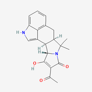 molecular formula C20H20N2O3 B7805369 9H-Pyrrolo[1',2':2,3]isoindolo[4,5,6-cd]indol-9-one, 10-acetyl-2,6,6a,7,11a,11b-hexahydro-11-hydroxy-7,7-dimethyl-, (6aR,11aS,11bR)- 
