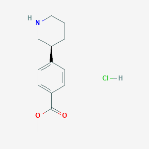 molecular formula C13H18ClNO2 B7805508 methyl (S)-4-(piperidin-3-yl)benzoate hydrochloride 