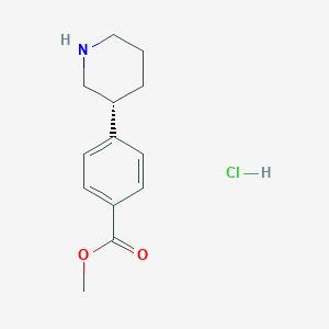 molecular formula C13H18ClNO2 B7805513 (R)-Methyl 4-(piperidin-3-yl)benzoate hydrochloride 
