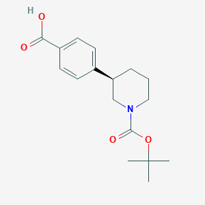 molecular formula C17H23NO4 B7805514 (R)-4-(1-(tert-Butoxycarbonyl)piperidin-3-yl)benzoic acid 