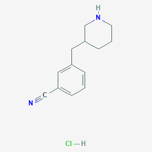 molecular formula C13H17ClN2 B7805532 3-(3-Piperidinylmethyl)benzonitrile HCl 